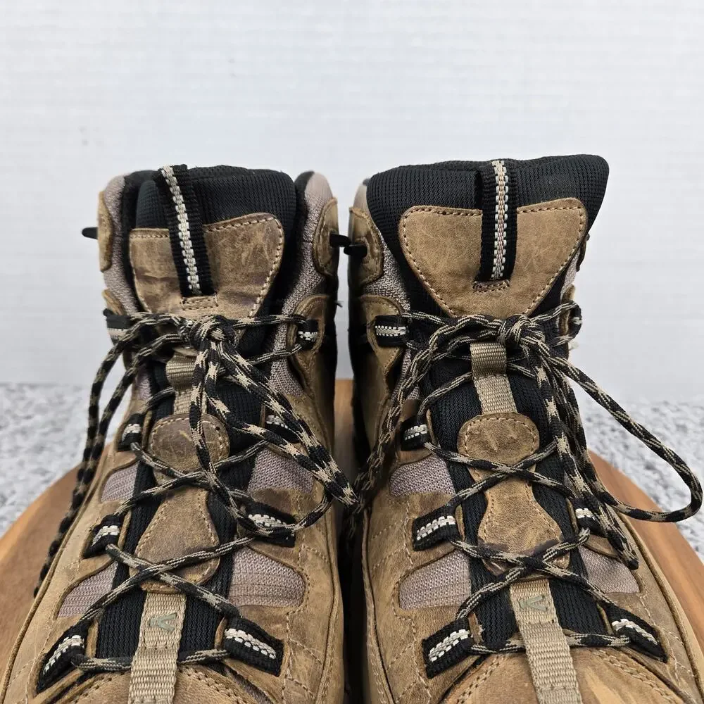 Keen Mens 13 Targhee 2 Mid Waterproof Brown Black Performance Trail Hiking Boots